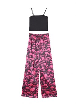 Cropp - Dwuczęściowa piżama z motywem czaszek - czarny ze sklepu Cropp w kategorii Piżamy damskie - zdjęcie 162517963