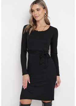 Czarna Dzianinowa Sukienka Midi z Rozcięciem Tivoritta ze sklepu Born2be Odzież w kategorii Sukienki - zdjęcie 162522034