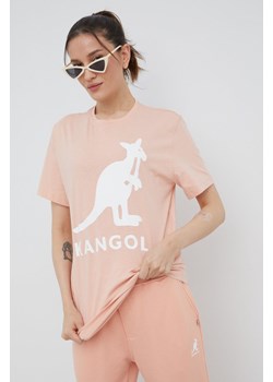 Kangol t-shirt bawełniany kolor różowy KLEU005.D-116 ze sklepu PRM w kategorii Bluzki damskie - zdjęcie 162522483