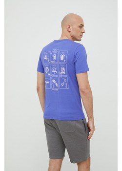 Columbia t-shirt bawełniany kolor fioletowy z nadrukiem 1934824.SS23-112 ze sklepu PRM w kategorii T-shirty męskie - zdjęcie 162522501