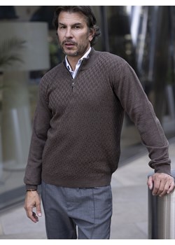 Sweter męski Denis polo - brąz - M ze sklepu Swetry Lasota w kategorii Swetry męskie - zdjęcie 162524254