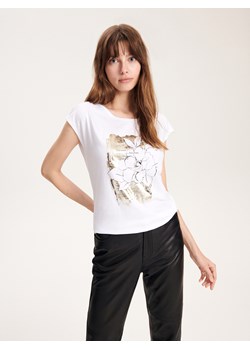 Reserved - T-shirt kimono z nadrukiem - biały ze sklepu Reserved w kategorii Bluzki damskie - zdjęcie 162525521