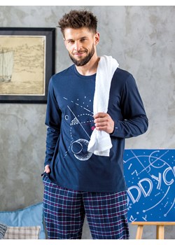 Ciepła piżama łącząca bawełnianą bluzę i flanelowe spodnie - M ze sklepu PH KEY Sp. z o.o.  w kategorii Piżamy męskie - zdjęcie 162530384