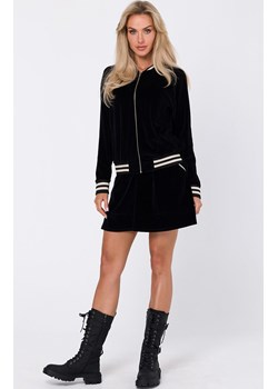 Bluza z ozdobnymi mankietami i stójką czarna M766, Kolor czarny, Rozmiar L, MOE ze sklepu Primodo w kategorii Bluzy damskie - zdjęcie 162533082