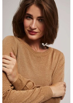 Sweter z metaliczną nitką i wiązaniem ze sklepu Moodo.pl w kategorii Swetry damskie - zdjęcie 162543604