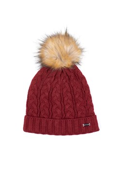 Damska czapka z warkoczowym splotem i pomponem ze sklepu WITTCHEN w kategorii Czapki zimowe damskie - zdjęcie 162549351