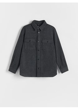 Reserved - Kurtka koszulowa z domieszką wełny - ciemnoszary ze sklepu Reserved w kategorii Koszule męskie - zdjęcie 162556810