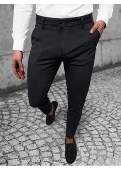 Spodnie męskie chino materiałowe czarne OZONEE O/1000 ze sklepu ozonee.pl w kategorii Spodnie męskie - zdjęcie 162557331