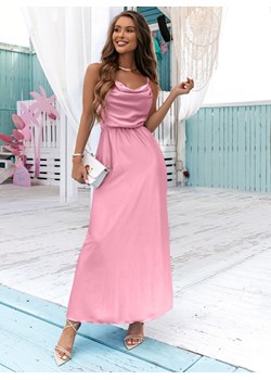 Satynowa sukienka wiązana bez pleców Savita - brudny róż - brudny róż ze sklepu pakuten.pl w kategorii Sukienki - zdjęcie 162558680