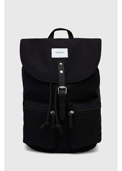 Sandqvist plecak Roald kolor czarny duży gładki SQA2289 ze sklepu PRM w kategorii Plecaki - zdjęcie 162574534