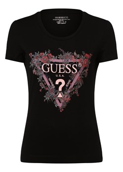 GUESS T-shirt damski Kobiety Bawełna czarny nadruk ze sklepu vangraaf w kategorii Bluzki damskie - zdjęcie 162575591