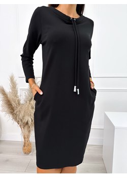 Czarna Sukienka z Kieszeniami ze sklepu ModnaKiecka.pl w kategorii Sukienki - zdjęcie 162580540