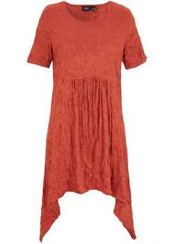 Sukienka shirtowa z dłuższymi bokami, z kreszowanego materiału ze sklepu bonprix w kategorii Sukienki - zdjęcie 162604262