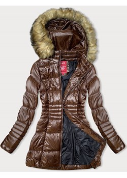 Przejściowa kurtka damska pikowana brązowa (2M-052) ze sklepu goodlookin.pl w kategorii Kurtki damskie - zdjęcie 162627124