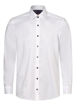 Finshley & Harding Koszula męska Mężczyźni Slim Fit Bawełna biały wypukły wzór tkaniny ze sklepu vangraaf w kategorii Koszule męskie - zdjęcie 162639291