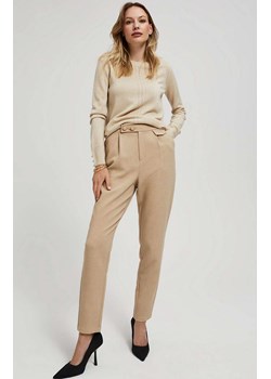 Eleganckie spodnie damskie beżowe 4001, Kolor beżowy, Rozmiar XS, Moodo ze sklepu Primodo w kategorii Spodnie damskie - zdjęcie 162643480