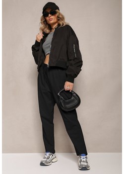 Czarne Spodnie Dresowe z Bawełny Steviana ze sklepu Renee odzież w kategorii Spodnie damskie - zdjęcie 162691002
