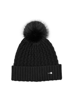 Damska czapka o splocie w drobny wzór czarna ze sklepu WITTCHEN w kategorii Czapki zimowe damskie - zdjęcie 162702262