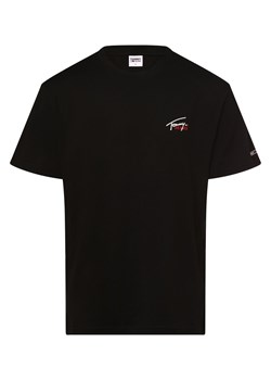 Tommy Jeans T-shirt męski Mężczyźni Bawełna czarny jednolity ze sklepu vangraaf w kategorii T-shirty męskie - zdjęcie 162706512