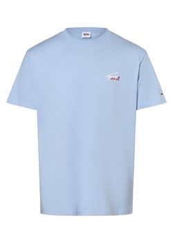 Tommy Jeans T-shirt męski Mężczyźni Bawełna jasnoniebieski jednolity ze sklepu vangraaf w kategorii T-shirty męskie - zdjęcie 162706513