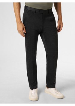 Finshley & Harding London Męskie spodnie od garnituru modułowego Mężczyźni Slim Fit granatowy w kratkę ze sklepu vangraaf w kategorii Spodnie męskie - zdjęcie 162706612