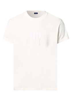 Gant T-shirt męski Mężczyźni Bawełna biały jednolity ze sklepu vangraaf w kategorii T-shirty męskie - zdjęcie 162708152