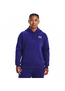 Damska bluza dresowa nierozpinana z kapturem Under Armour Essential Fleece Hoodie - granatowa ze sklepu Sportstylestory.com w kategorii Bluzy damskie - zdjęcie 162708783