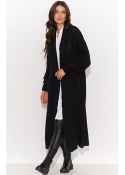 Otulający damski otwarty długi sweter czarny NU_S91, Kolor czarny, Rozmiar one size, NUMINOU ze sklepu Primodo w kategorii Swetry damskie - zdjęcie 162712304