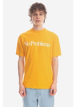 Aries t-shirt bawełniany kolor żółty z nadrukiem Koszulka Aries No Problemo SS Tee AR60002 BLACK AR60002-WHITE ze sklepu PRM w kategorii T-shirty męskie - zdjęcie 162713072