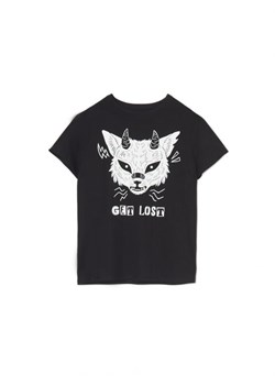 Cropp - Czarna koszulka z motywem anime - czarny ze sklepu Cropp w kategorii Bluzki damskie - zdjęcie 162714742