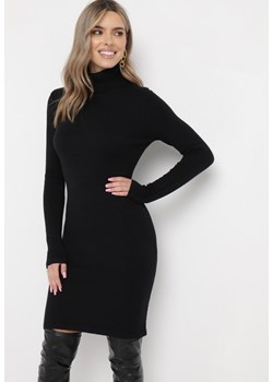 Czarna Sukienka Midi z Golfem o Sweterkowym Fasonie Abdone ze sklepu Born2be Odzież w kategorii Sukienki - zdjęcie 162715501