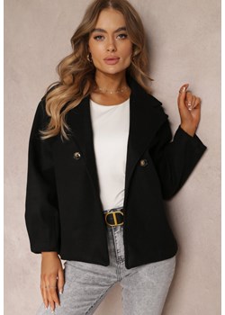 Czarny Płaszcz Dwurzędowy Krótki Poge ze sklepu Renee odzież w kategorii Płaszcze damskie - zdjęcie 162715762