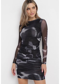 Czarna Sukienka z Siateczki Tie Dye Allegritto ze sklepu Born2be Odzież w kategorii Sukienki - zdjęcie 162718293
