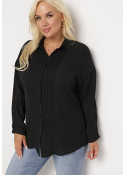 Czarna Koszula z Delikatnymi Plisami z Przodu Anasesene ze sklepu Born2be Odzież w kategorii Koszule damskie - zdjęcie 162725614