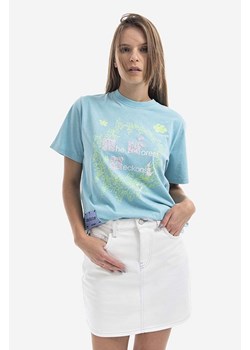 MCQ t-shirt bawełniany kolor niebieski 624665RSJ634209-BLUE ze sklepu PRM w kategorii Bluzki damskie - zdjęcie 162726081