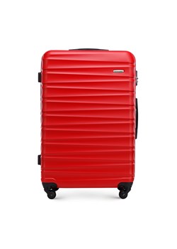 Duża walizka z ABS-u z żebrowaniem czerwona ze sklepu WITTCHEN w kategorii Walizki - zdjęcie 162727151