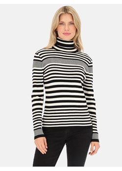 Czarno-biały sweter typu golf w paski Red Button Roll ze sklepu Eye For Fashion w kategorii Swetry damskie - zdjęcie 162731310