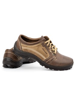 Buty męskie skórzane trekkingowe 192 brązowe ze sklepu butyolivier w kategorii Buty trekkingowe męskie - zdjęcie 162732622