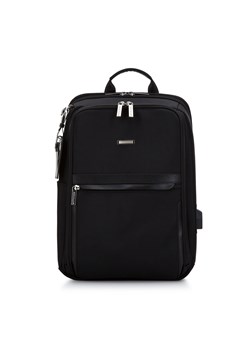 Męski plecak na laptopa 13/14” z doczepianym identyfikatorem czarny ze sklepu WITTCHEN w kategorii Plecaki - zdjęcie 162732664
