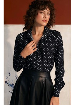 Wiskozowa koszula w groszki K69, Kolor czarno-biały, Rozmiar 34, Nife ze sklepu Primodo w kategorii Koszule damskie - zdjęcie 162735613