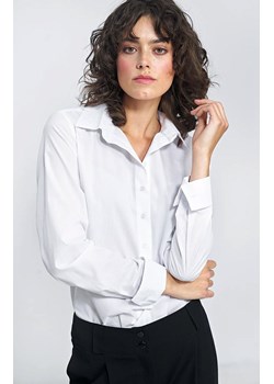 Elegancka biała koszula damska K71, Kolor biały, Rozmiar 34, Nife ze sklepu Primodo w kategorii Koszule damskie - zdjęcie 162735623