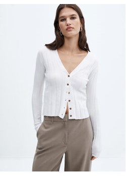 Mango Kardigan Flurry 57095793 Écru Regular Fit ze sklepu MODIVO w kategorii Swetry damskie - zdjęcie 162737051