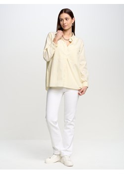 Koszula damska w cytrynowo-białe paseczki Kaliana 202 ze sklepu Big Star w kategorii Koszule damskie - zdjęcie 162737860
