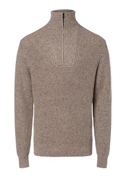 Finshley & Harding London Sweter męski Mężczyźni Bawełna beżowy marmurkowy ze sklepu vangraaf w kategorii Swetry męskie - zdjęcie 162738543