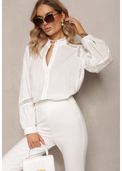 Biała Ażurowa Koszula Bawełniana Anniceme ze sklepu Renee odzież w kategorii Koszule damskie - zdjęcie 162740493