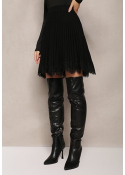 Czarna Spódnica Mini Rozkloszowana z Gumką w Talii Saniurio ze sklepu Renee odzież w kategorii Spódnice - zdjęcie 162740501