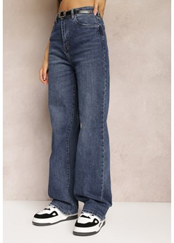 Niebieskie Jeansy z Szerokimi Nogawkami i Paskiem Aiacie ze sklepu Renee odzież w kategorii Jeansy damskie - zdjęcie 162740742
