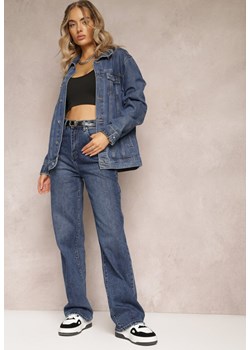 Niebieskie Jeansy z Szerokimi Nogawkami i Paskiem Aiacie ze sklepu Renee odzież w kategorii Jeansy damskie - zdjęcie 162740744