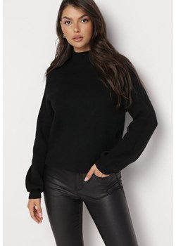 Czarny Gładki Sweter z Golfem Swenua ze sklepu Born2be Odzież w kategorii Swetry damskie - zdjęcie 162741470