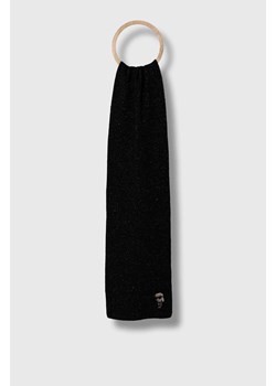 Karl Lagerfeld szalik wełniany kolor czarny wzorzysty ze sklepu ANSWEAR.com w kategorii Szaliki męskie - zdjęcie 162742394